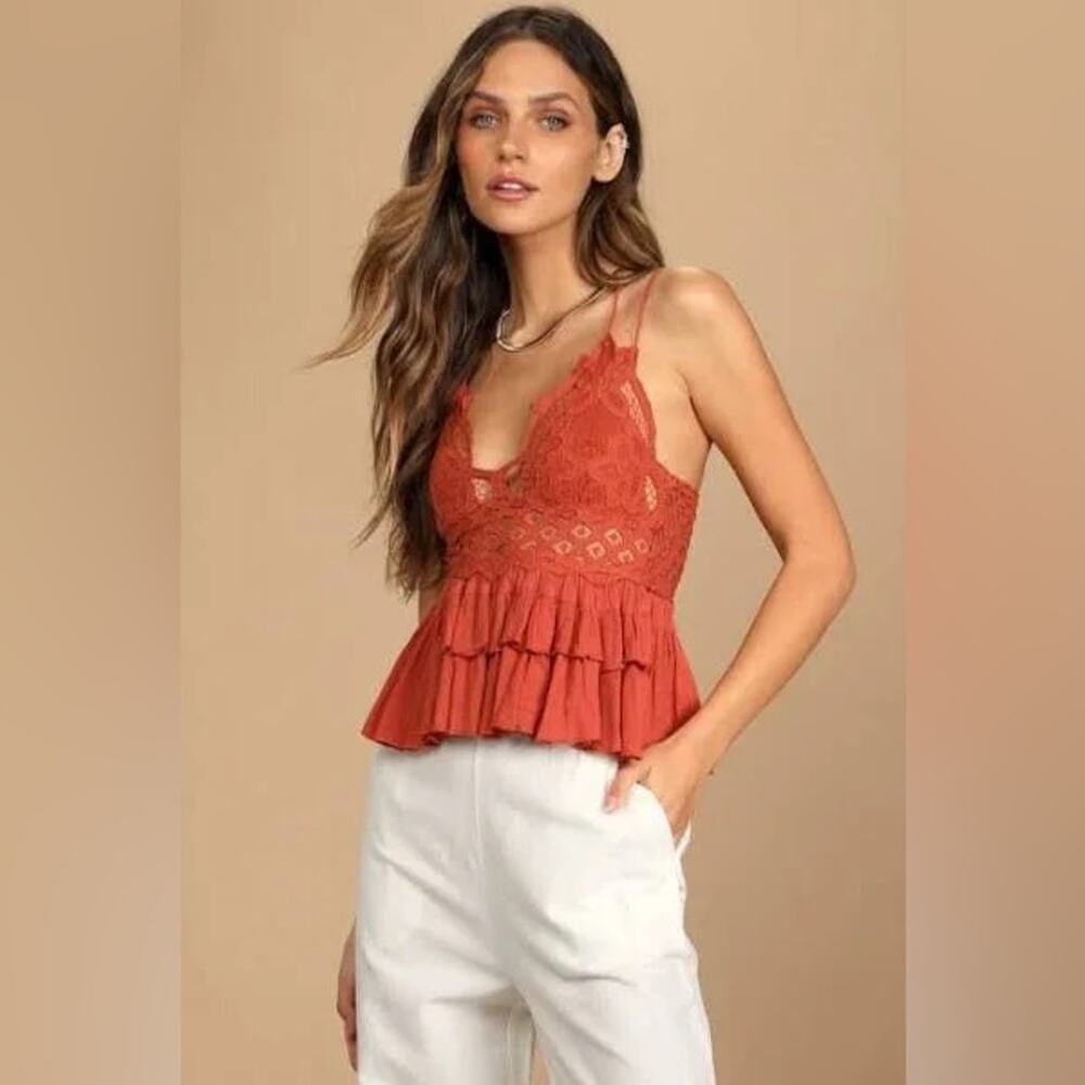 Intimately Free People Tiered Lace Adella Cami in Winding Roads Size Medium